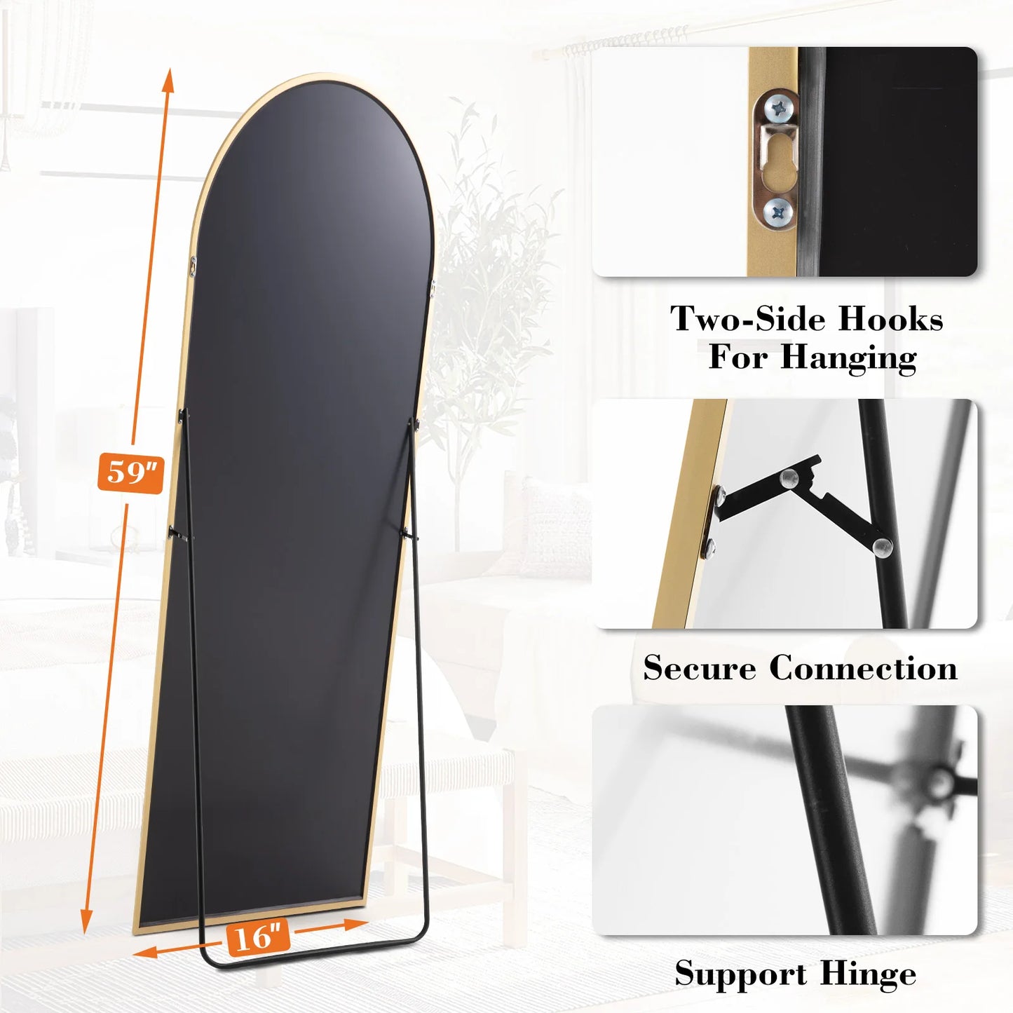 Full Body Mirror – Standing & Wall-Mounted